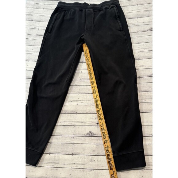 LULULEMON Mens Sweat Pants Sz L Black Jogger Tapered Zip Pockets Gym Heavyweight - Picture 10 of 16